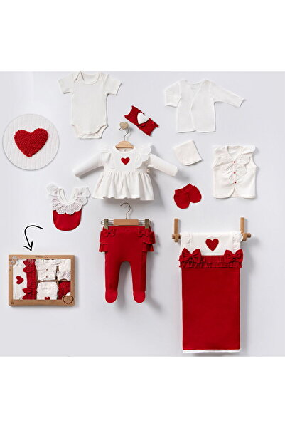 Genel Markalar 3015MC Kız Bebek Kalpli Lottie 10'lu Zıbın Hastane Çıkış Seti