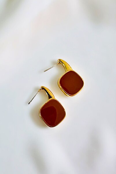 PETEK AKSESUAR MİNELİ MİNİMAL YAN KARE  KÜPE