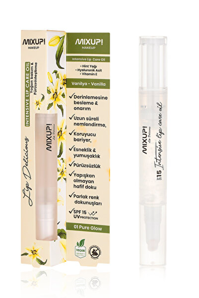 Mixup Lip Delicious Tinted Lip Oil Pure Glow (Vanilya) 6Ml |Nemlendirici,Onar...