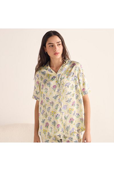 FAV All-Over Floral Print Shirt and Pyjama Set