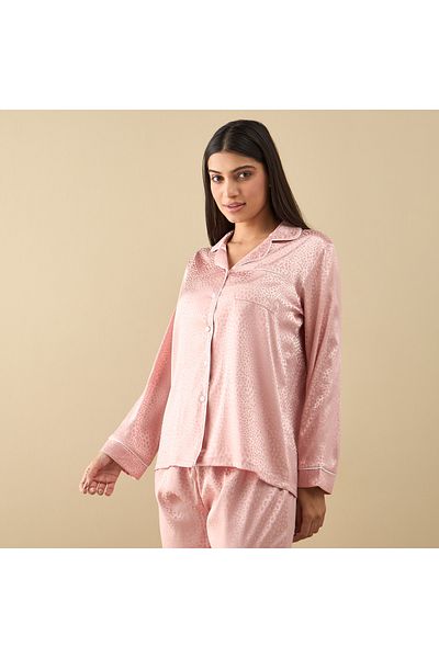 FAV All-Over Animal Print Long Sleeve Shirt and Elastciated Pyjama Set