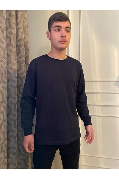DÜVEN Ανδρικό μονό μπλουζάκι από καθαρό βαμβακερό μαλακό υφή εποχιακό μακρυμάνικο