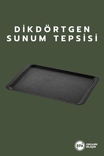 ray plastik Büyük Boy Servis Tepsisi Siyah 37x53 cm