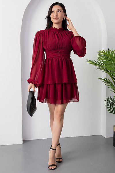 PULLIMM Fusta cu mânecă lungă Rochie din șifon NY4518