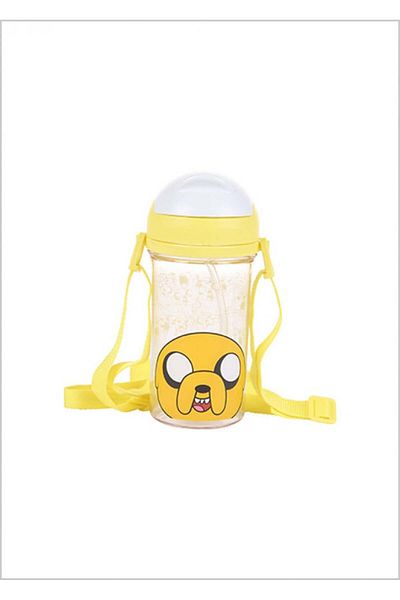 Miniso زجاجة مياه مع شفاطة بشعار Adventure Time Jake بسعة 400 مل - ADVENTURE TIME