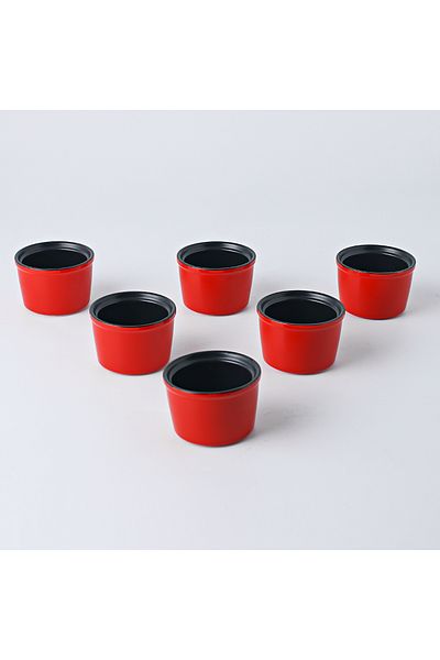 Shuer 200 ml Six Pieces Colored Glaze Craft Ceramic Cake Bowl