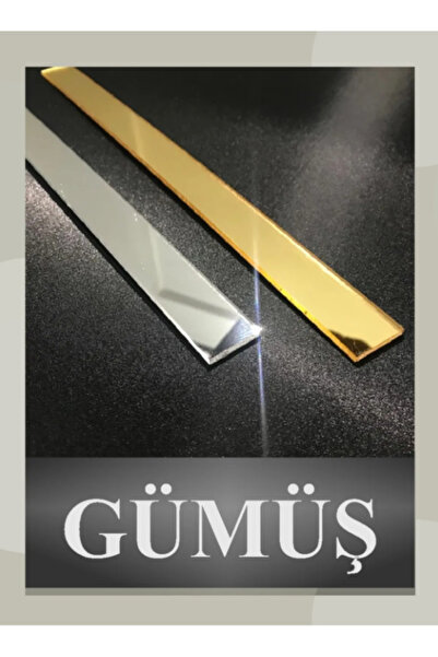 Kurtulan Lazer Tasarım Şerit Pleksi Yapışkanlı Gümüş Ayna 1.8 Cm X 120 Cm ( 5...