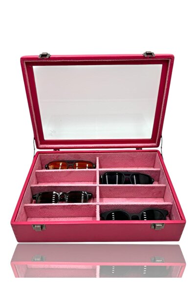 Dijital Çarşı Diji 8'li Gözlük Kutusu Gözlük Çantası pembe