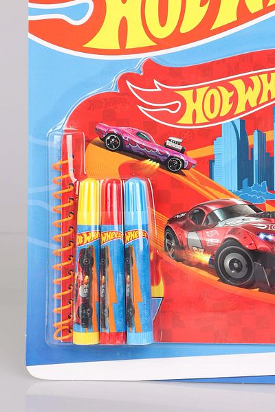HOT WHEELS Dekomus with Licensed Hot Wheels Coloring Notebook and 6 Pcs Crayon Coloring Set