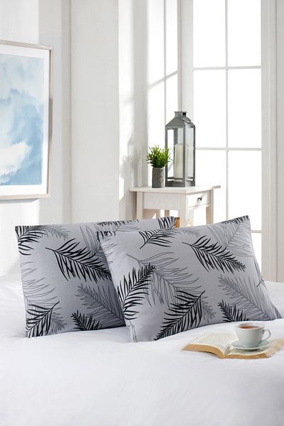 MARLA HOME 50X70 cm Leaf Pattern Cotton 2-Piece Pillow Case