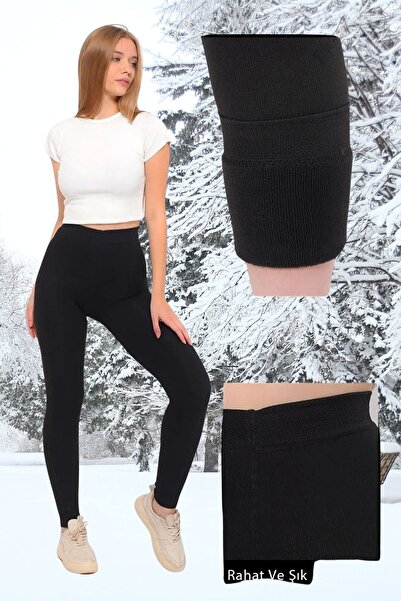 mrmpro Kadın Termal Kışlık Siyah Havlu Külotlu Çorap – Ayaksız, Bilek Boy, Sıcak Tutucu, Dayanıklı ve Rahat