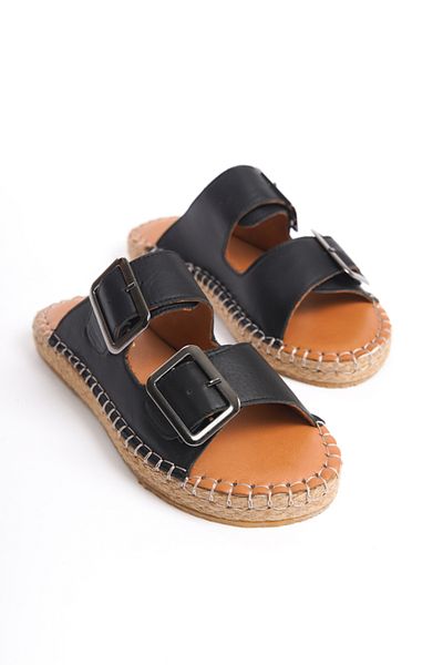 Mubiano Collection Papuci de damă din piele naturală neagră -mcsvk23t003-s
