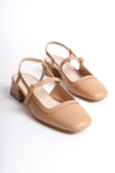 Mubiano صندل نسائي Mbbtr402-n مفتوح من الخلف ومقدمة حادة باللون البيج