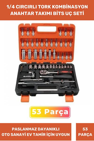 Thriftbuds Special Production 53 Piece Titanium Socket - Torque Wrench Kit Ratchet Repair Set
