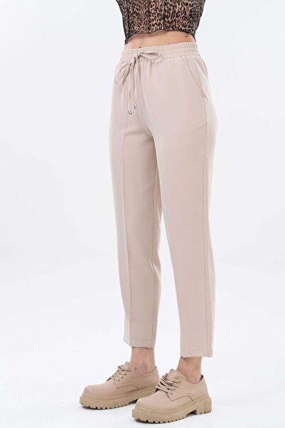 Saade Stone Elastic Waist Lace Up Fit Trousers