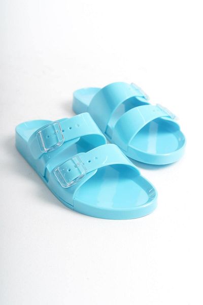 Mubiano Papuci de damă Blue Jelly Matte - Design simplu - mstb146-m