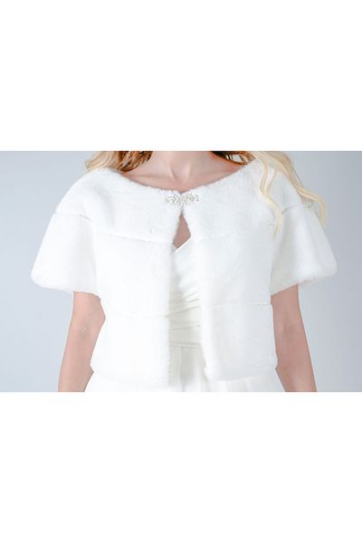 Sed da Exclusive Brooched Short Bridal Bolero Off White,etol,shawl, Vest, Bride
