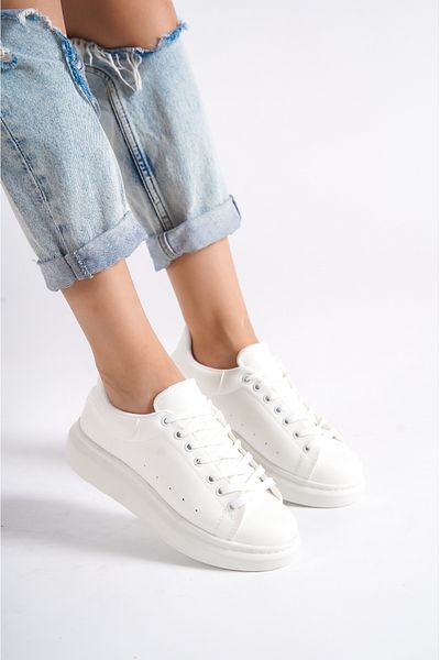 Mubiano Mbmkq200-bb Pantofi sport și pantofi sport pentru femei cu talpă groasă alb/alb