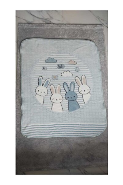 Özdilek بطانية Hello Rabbit للأطفال (100x120) [BREENHANE]