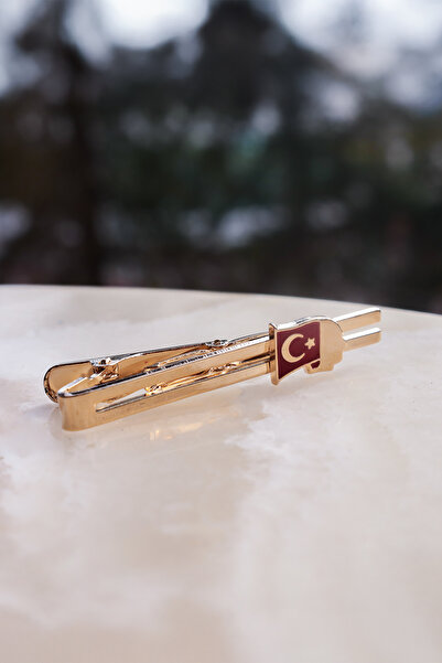 Kuker Madeni Eşya M.kemal Atatürk & Türk Bayrağı Kravat Iğnesi