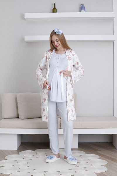 ERDENİZ TEKSTİL Melisa Faucet, Set de pijamale cu flori pentru bărbați însărcinate, model Gx9688