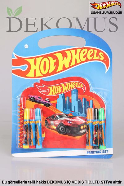 HOT WHEELS Dekomus with Licensed Hot Wheels Coloring Notebook and 6 Pcs Crayon Coloring Set