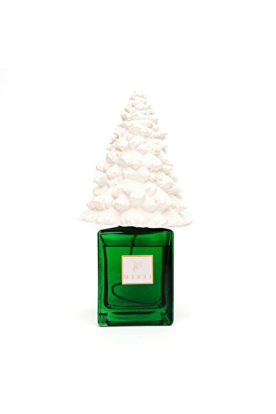 Missi Yılbaşı 500 ml Yeşil Cam Şişe Çam Ağacı Seramik Taşlı Apple&cinnamon Od...