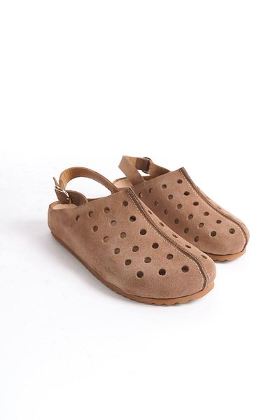 Mubiano Collection Eva Sole Mink Women's Slippers - Leather - MCRGN8071 - VZ