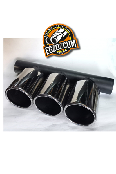Honda Type-R Model 100 Mm Paslanmaz Krom 3'lü Egzoz Çıkışı TypeR