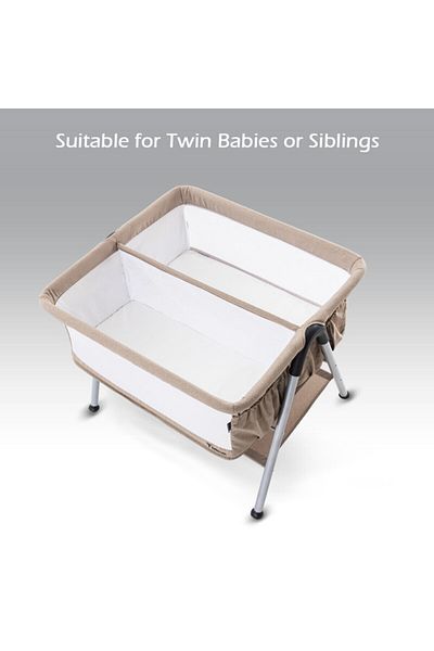 TEKNUM FELLOW 2 Twin Bedside Crib Bassinet - Ivory