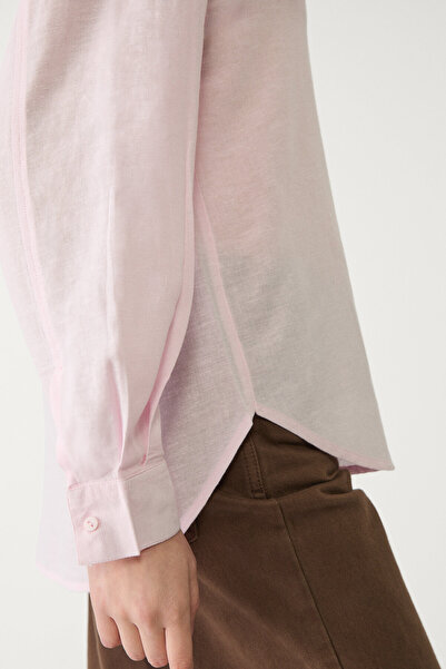 Stradivarius Keten karışımlı gömlek