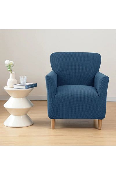 uzhanem Armchair Seat Cover Lycra Fabric, Square Pattern, Single Sofa Cover