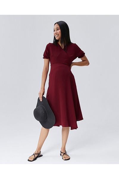 LYN MAMA Burgundy Sarah Dress