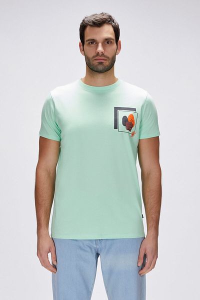 Bad Bear تي شيرت مطبوع للرجال من Bain Water Green