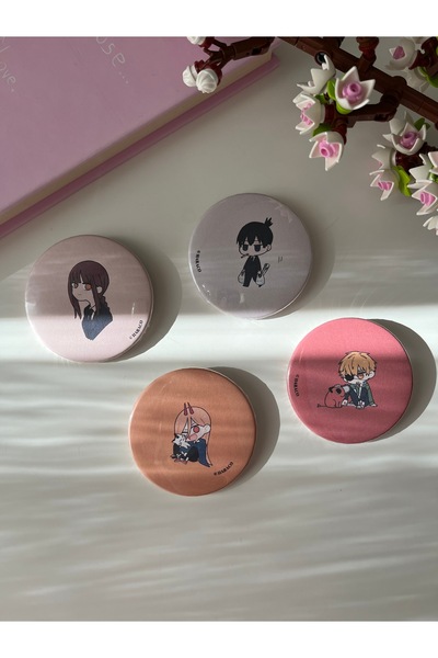 Hara Company Chainsaw Man Animesi 4’lü Rozet Seti ( Aki, Makima, Denji ve Pow...