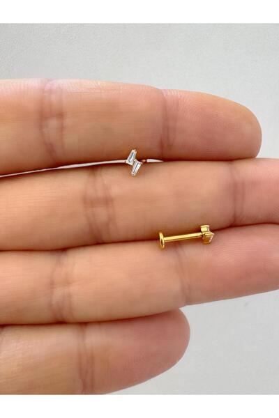 Arescollection 1 adet G23 TİTANİUM ( titanyum ) tragus helix kıkırdak uyumlu ...