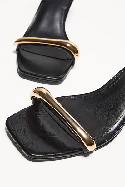 Bershka Kitten heel sandals with metallic detail