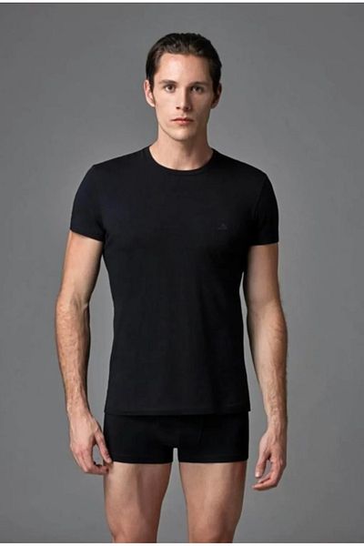 Eros Men'S, 100% Cotton, High Collar, Short Sleeve, T-Shirt