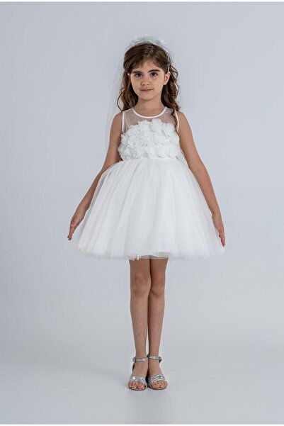 MONİTA Robası çiçekli tüllü kız çocuk abiye elbise