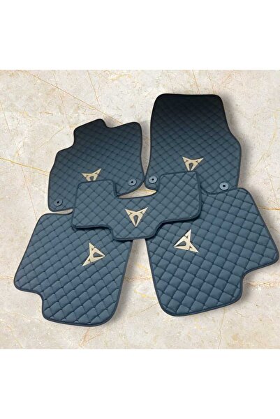 BalcıoğluSRV Cupra Formentor Uyumlu 2021-2024 Siyah Baklava Desen Deri Kapitone Oto Paspas Takım 5 Li Set