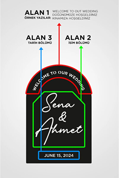 EKOSEHOME Düğün & Nişan Lüks Gümüş Pleksi Aynalı Karşılama Panosu 80 Cm Asimetrik (SADECE PANO)