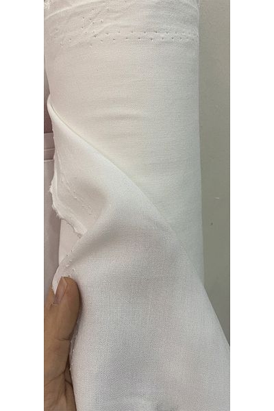 turkanlarhome Double Most Viscose Meter Fabrics (Dress, Skirt, Kimono, Pareo, Shorts, Etc...) White Color