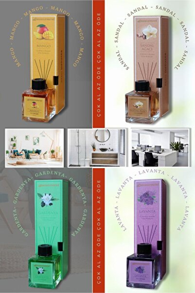 MOUVEMENT 4'Lü Çubuklu 100 ml Oda Kokusu Seti Çok Al Az Öde (Sandal Lavanta M...