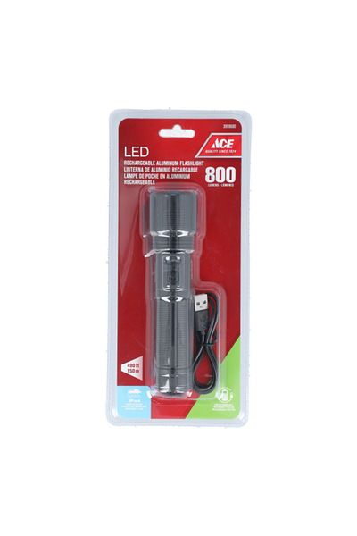 ACE High-Quality Rechargeable Aluminum 800-Lumens LED Flashlight