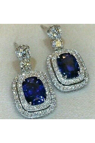 Choice أقراط هويتان العصرية الجديدة من الزركونيوم الأزرق E1429 للنساء إكسسوار...