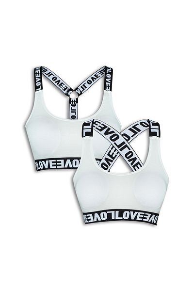 HNX Cotton Love Rubber Removable Covered Women's Sports Bustier 2 Pcs