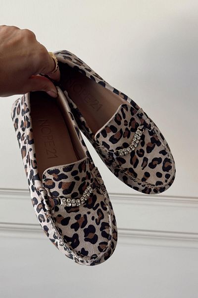 nope21shoess Balerini Ricco Leopard din piele naturală