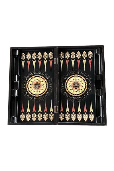 ESER Red Carpet Patterned Plastic Sequined Backgammon Set 25 X 50 cm