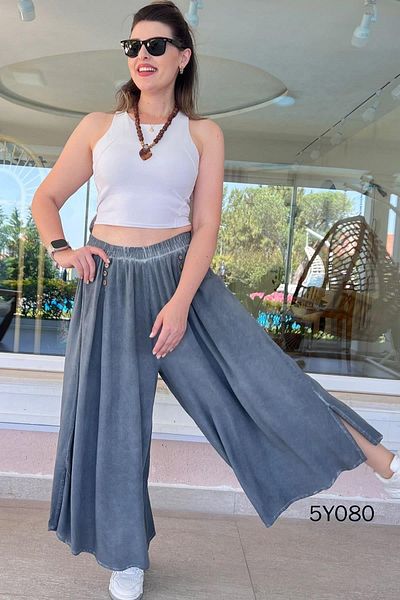 İnce Topuk Loose Viscose Trousers 5Y080