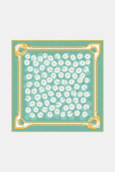 Vakko MİNT ÇİÇEK DESENLİ TWILL EŞARP